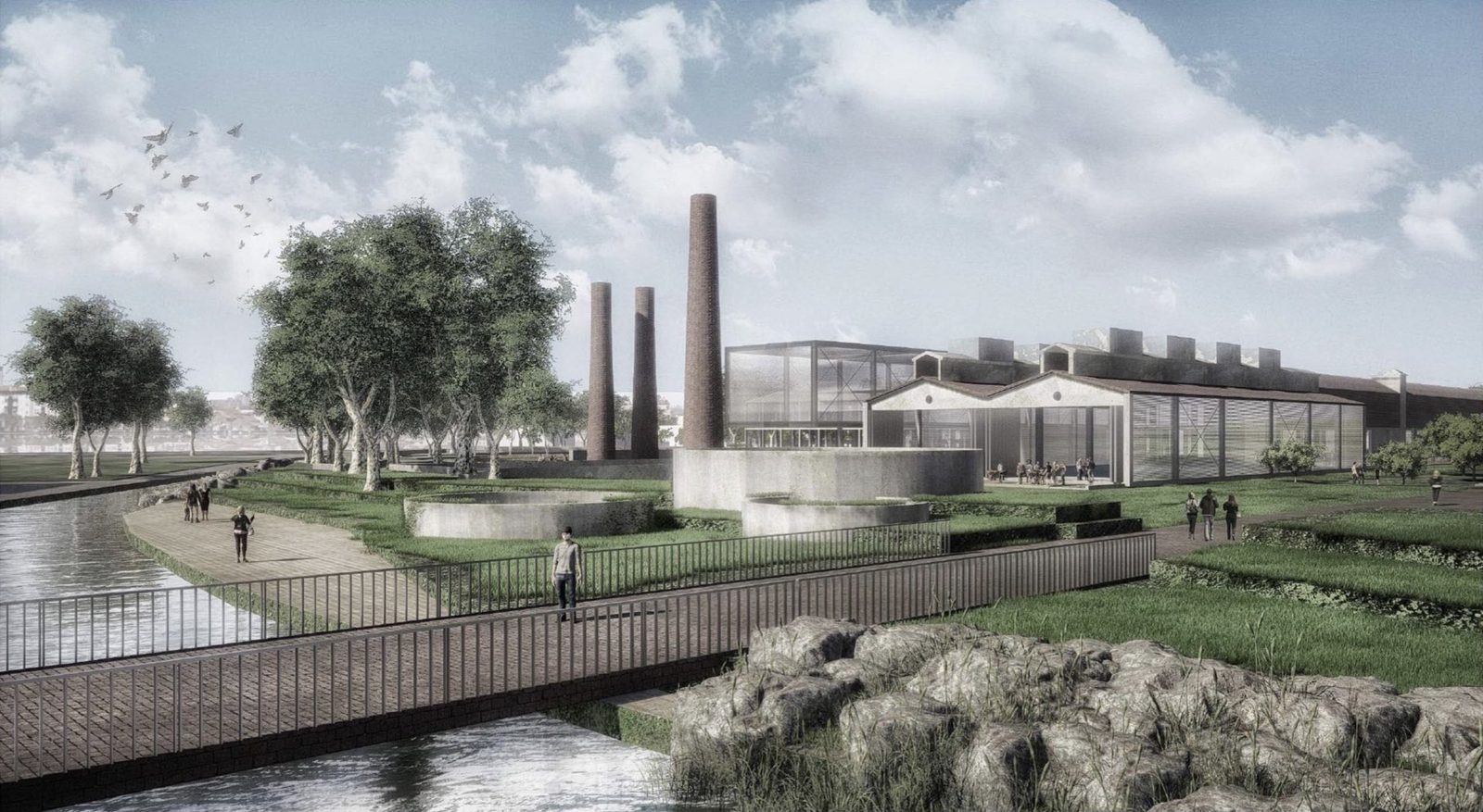 The former industrial textile factory site